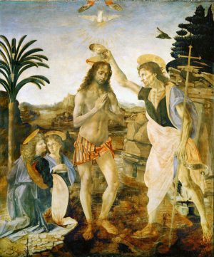 Leonardo da Vinci „Taufe Christi“ 172 x 180 cm