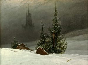Caspar David Friedrich „Winterlandschaft mit Kirche“  45 x 33 cm