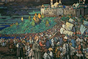 Wassily Kandinsky „Ankunft Der Kaufleute“ 135 x 92 cm