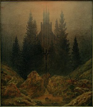 Caspar David Friedrich „Das Kreuz im Gebirge“  37 x 45 cm