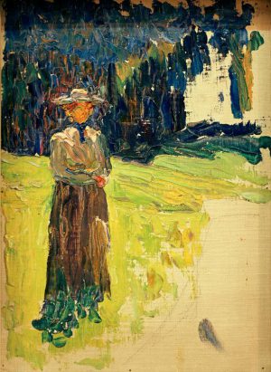 Wassily Kandinsky „Kochel Stehende Dame Am Waldrand“ 24 x 33 cm