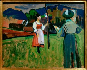 Wassily Kandinsky „Murnau Gabriele Münter Beim Malen“ 40 x 33 cm