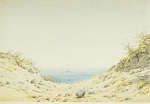 Caspar David Friedrich „Blick durch eine Ufersenkung auf das Meer“  36 x 224 cm