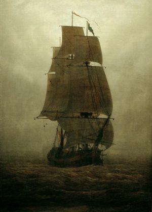 Caspar David Friedrich „Segelschiff im Nebel“  51 x 71 cm