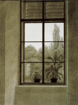 Caspar David Friedrich „Fenster mit Parkpartie“  30 x 39 cm