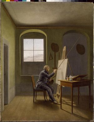 Caspar David Friedrich „Caspar David Friedrich in seinem Atelier“  39 x 51 cm