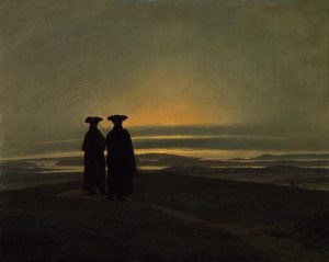 Caspar David Friedrich „Abendlandschaft mit zwei Männern“  31 x 25 cm