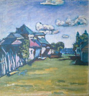 Wassily Kandinsky „Landschaft Mit Häusern“ 25 x 26 cm