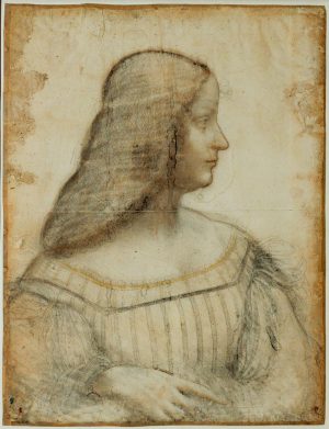 Leonardo da Vinci „Porträt von Isabella d’Este“ 36 x 46 cm