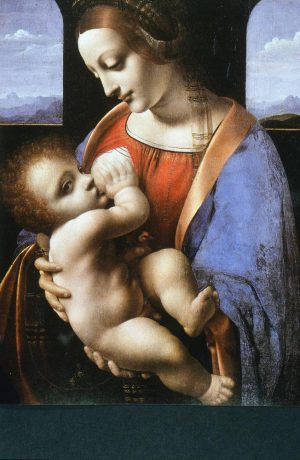 Leonardo da Vinci „Madonna mit dem Kinde“ 33 x 42 cm
