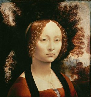 Leonardo da Vinci „Porträt der Ginevra Benci“ 37 x 42 cm