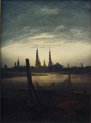 Caspar David Friedrich „Stadt bei Mondaufgang“  33 x 45 cm