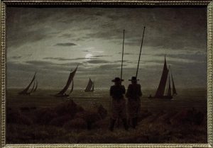Caspar David Friedrich „Mondnacht am Strand mit Fischern“  30 x 21 cm