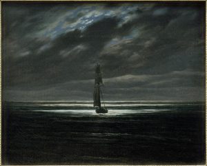 Caspar David Friedrich „Seestück bei Mondschein auf dem Meer“  31 x 25 cm