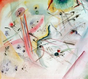 Wassily Kandinsky „Composition A Bandes Rouges Et Bleues“ 40 x 35 cm