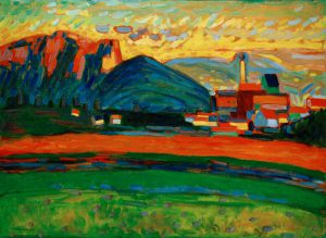 Wassily Kandinsky „Berglandschaft Mit Dorf“ 96 x 70 cm