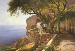 Carl Frederic Aagaard “Pergola in Amalfi” 70 x 48 cm