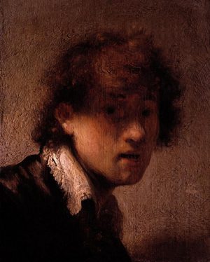 Rembrandt “Rembrandt Selbstbildnis in jungen Jahren“ 17.2 x 23.4 cm