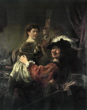 Rembrandt “Rembrandt Selbstbildnis mit seiner Gattin Saskia als Verlorener Sohn“ 131 x 161 cm