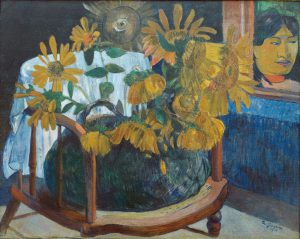 Paul Gauguin „Sonnenblumen auf einem Sessel II“  92 x 73 cm