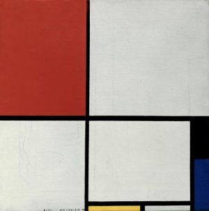 Piet Mondrian „Komposition in Rot Gelb und Blau“ 45 x 45 cm