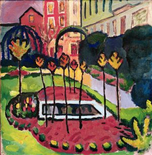 August Macke „Garten mit Bassin“ 50 x 51 cm