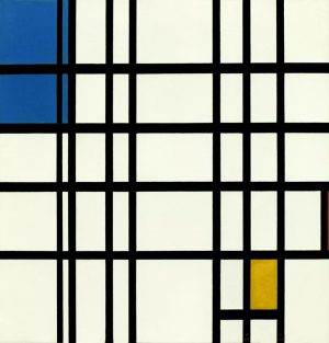 Piet Mondrian „Rhythmus der geraden Linien“ 69 x 72 cm