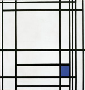 Piet Mondrian „Komposition von Linien und Farbe  Komposition mit Blau“ 77 x 80 cm