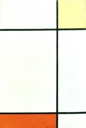 Piet Mondrian „Komposition mit Gelb und Rot“ 35 x 52 cm