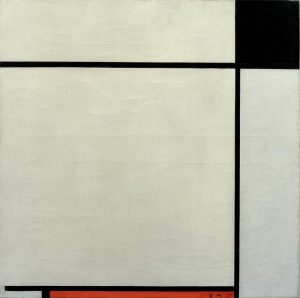 Piet Mondrian „Komposition mit Schwarz Rot und Grau“ 56 x 56 cm