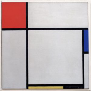 Piet Mondrian „Komposition mit Rot Blau Gelb und Schwarz“ 45 x 45 cm