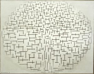 Piet Mondrian „Komposition in Schwarz und Weiß Pier und Ozean“ 108 x 85 cm
