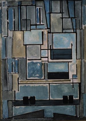 Piet Mondrian „Compositie Blue Facade“ 67 x 95 cm