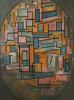 Piet Mondrian „Komposition im Oval mit Farbflächen“ 84 x 113 cm