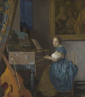 Jan Vermeer „Sitzende Virginalspielerin“ 46 x 52 cm