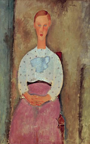 Amedeo Modigliani „Mädchen in gepunkteter blauer Bluse“ 73 x 105 cm