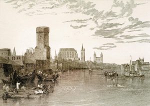 William Turner „Köln vom Fluß aus gesehen“ 19 x 27 cm