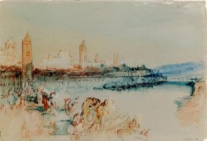 William Turner „Regensburg von der Brücke aus gesehen“ 19 x 28 cm