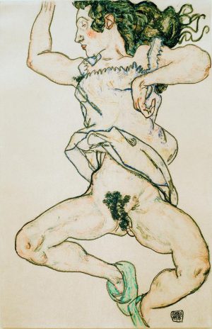 Egon Schiele „Liegende Frau mit Hausschuhen“ 30 x 46 cm