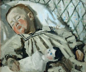 Claude Monet „Der schlafende Sohn des Künstlers Jean Monet“ 50 x 42 cm