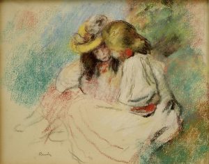 Auguste Renoir „Zwei lesende Mädchen“ 37 x 29 cm