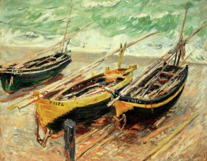 Claude Monet „Drei Fischerboote“ 92 x 73 cm