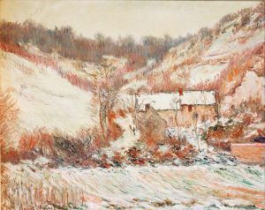 Claude Monet „Schneestimmung bei Falaise“ 81 x 66 cm