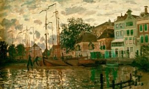 Claude Monet „Der Dam in Zaandam am Abend“ 72 x 44 cm