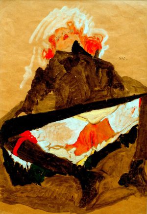 Egon Schiele „Rothaariges Mädchen mit gespreizten Beinen“ 30 x 44 cm