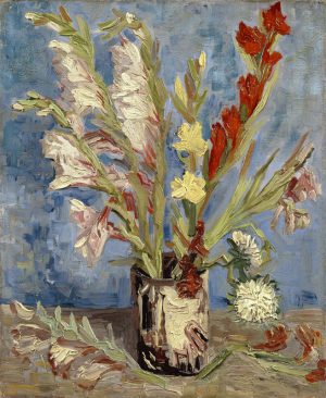 Vincent van Gogh “Vase mit Gladiolen und China-Astern” 46,5 x 38,5 cm