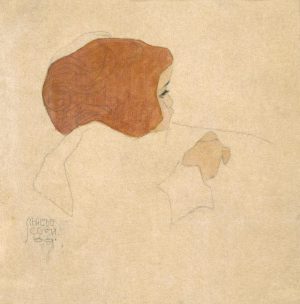 Egon Schiele „Kind nach rechts schauend“ 22 x 22 cm