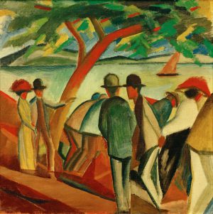 August Macke „Spaziergänger am See“ 71 x 71 cm