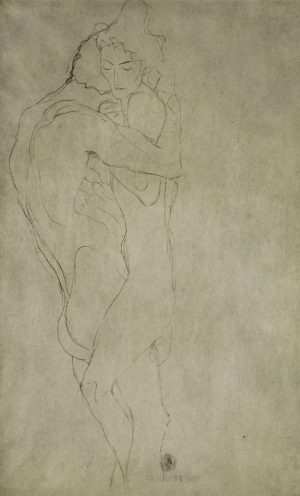 Gustav Klimt „Liebespaar nach rechts liegend“ 55 x 35 cm