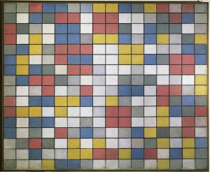 Piet Mondrian „Komposition mit Gitter Schachbrett mit hellen Farben“ 106 x 86 cm